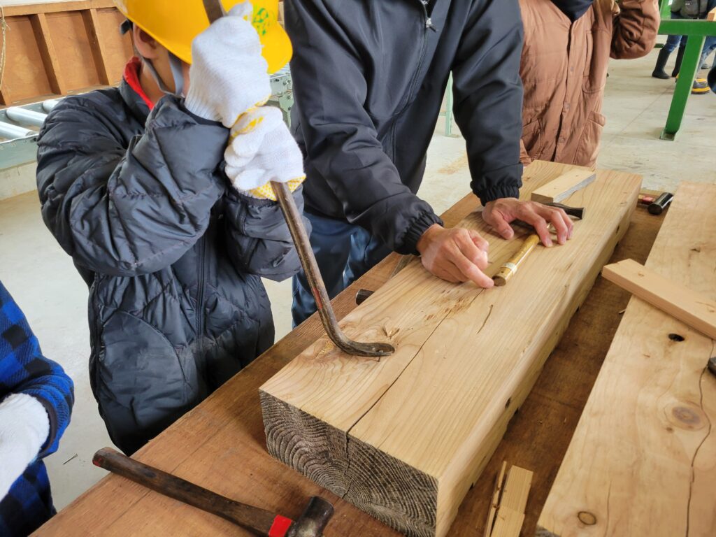 立山北部小学校　林業体験教室