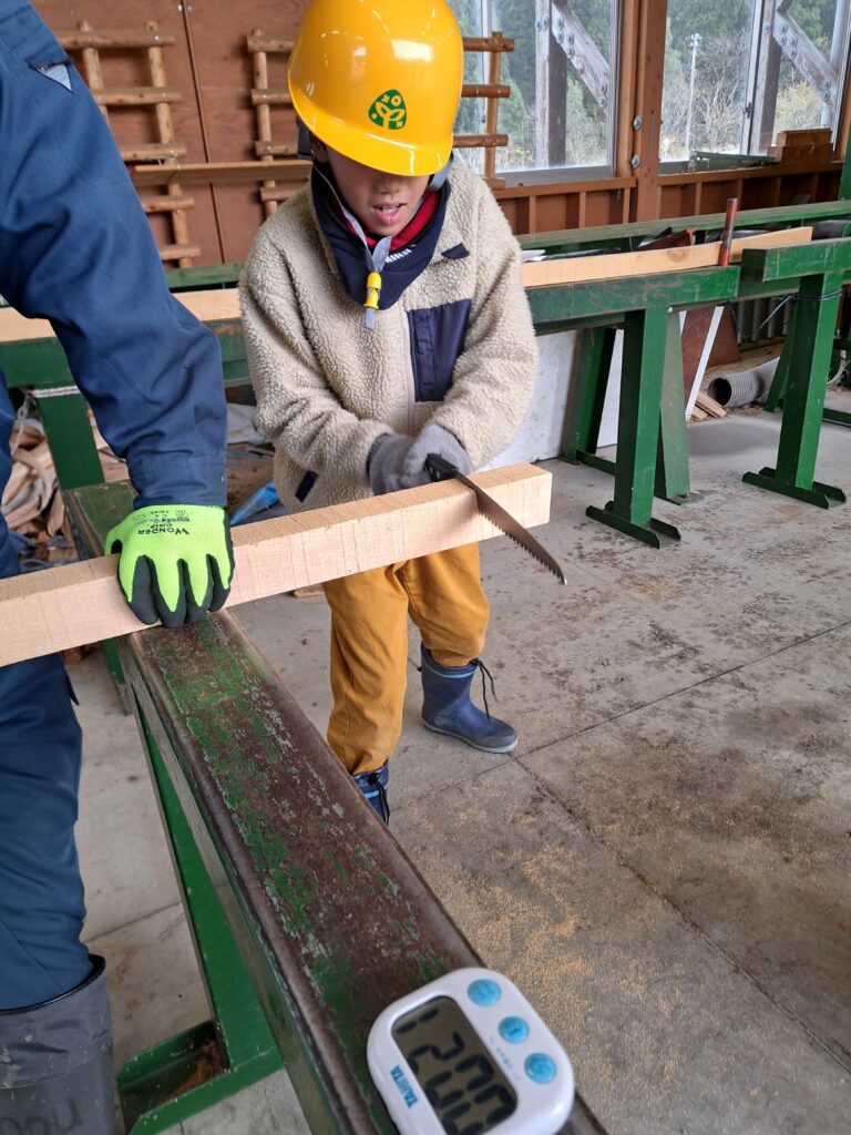 立山北部小学校　林業体験教室